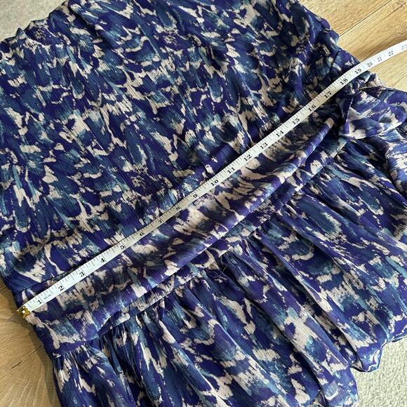 Lavender Brown Metallic Shimmer Neck Tie Halter Mini Dress Navy Multi S - Picture 12 of 13